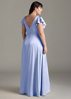Azazie Omari Bridesmaid Dresses Ice A-Line Stretch Satin Dress image9