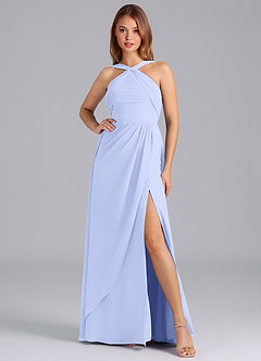 Azazie Mianna Bridesmaid Dresses Lavender A-Line Pleated Chiffon Dress image3