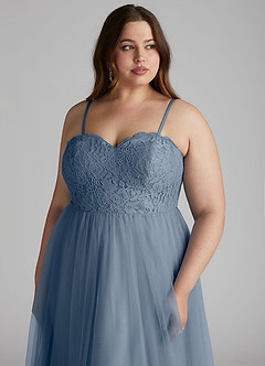 Azazie Roni Brautjungfernkleider Wandelbar A-Linie Herzausschnitt Tüll Kleid Zwielichtviolett image13