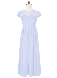 Azazie Delevingne Junior A-Linie Spitze Chiffon Kleid Lavendel image6