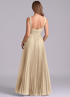 Azazie Mina Jurken voor bruidsmeisjes Jurk van Chiffon met A-Lijn Geplooid Champagne image7