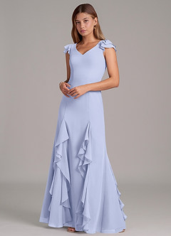 Azazie Nessa Robes de demoiselle d'honneur Robe Trapèze en Mousseline de soie Lavande image6