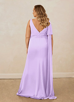 Christian Siriano Bridal for Azazie 1011 Bridesmaid Dresses Lilac Mermaid Bow Stretch Satin Dress image19