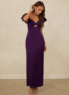 Christian Siriano Bridal for Azazie 1005 Bridesmaid Dresses Grape Sheath Sweetheart Neckline Stretch Satin Dress image5