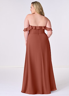 Barbie ♥ Azazie Bridesmaid Dresses Auburn A-Line Off the Shoulder Chiffon Convertible Dress image8