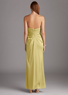 Azazie Lexie Bridesmaid Dresses Lemon Sorbet Sheath Strapless Stretch Satin Convertible Dress image3