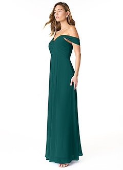 Azazie Kaitlynn Bridesmaid Dresses Empire Convertible Ruched Chiffon Floor-Length Dress image5