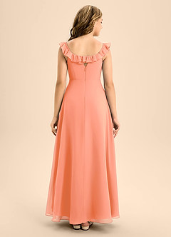 Azazie Callie Junior A-Linie Gestreift Chiffon Kleid Sonnenuntergang image2