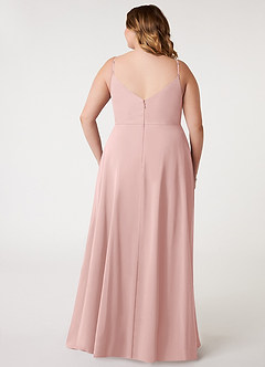 Azazie Daenerys Bridesmaid Dresses Powder Pink A-Line Cowl Chiffon Dress image9