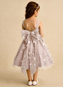 Azazie Bean vestidos de niña de las flores Vestido Rosa Inglesa de Tul de Vestido de princesa con Sin mangas image2