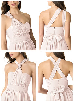 Azazie Olani Bridesmaid Dresses Rose Petal A-Line Off the Shoulder Chiffon Convertible Dress image7