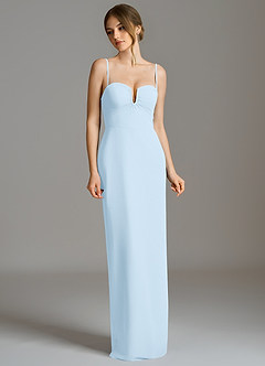 Azazie Darcie Final Sale Sky Blue Sheath Strapless Chiffon Convertible Dress image7