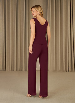 Azazie Maura At-home Try On Dresses Cabernet Jumpsuit/Pantsuit Sequins Chiffon Dress image7