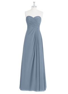 Azazie Arabella Allure Abiti da Damigella Abito Convertibile A-Line in Chiffon Scollo a Cuore Blu Polveroso image10