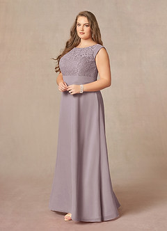 Azazie Bettina Mother of the Bride Dresses Dusk A-Line Lace Chiffon Dress image1
