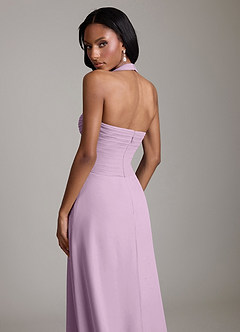 Azazie Clarisa Bridesmaid Dresses Wisteria A-Line Pleated Chiffon Dress image4