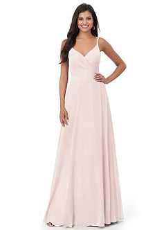 Azazie Lennon Bridesmaid Dresses Rose Petal A-Line Lace Chiffon Dress image5