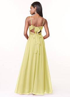 Azazie Zeya Abiti da Damigella Abito A-Line in Chiffon con Scollo a V a Pieghe Sorbetto Al Limone image3