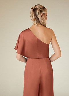 Azazie Hagretta Klänningar till brudens mor Klänning Jumpsuit/byxdräkt i Stretch Satin Lera image8