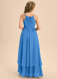 Azazie Elliora Junior Blue Jay A-Line Pleated Chiffon Dress image2