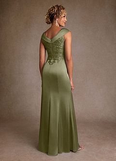 Azazie Santa Monica Mother of the Bride Dresses Pistachio A-Line Lace Dress image2