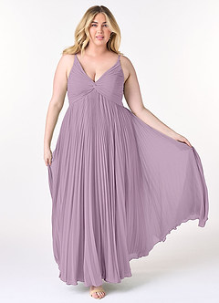 Azazie Raychelle Bridesmaid Dresses Wisteria A-Line V-Neck Chiffon Dress image7