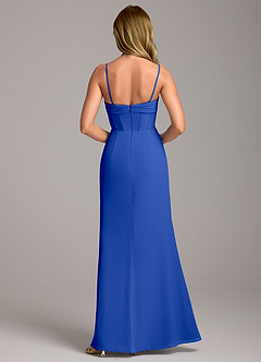 Azazie Chantel Abiti da Damigella Abito Convertibile Tubino in Chiffon Senza Cinturino Blu Reale image6