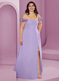 Barbie ♥ Azazie Bridesmaid Dresses Lilac A-Line Off the Shoulder Chiffon Convertible Dress image11