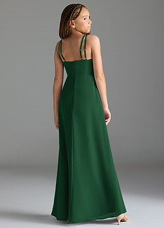 Azazie Leo Junior Dark Green Mermaid Pleated Chiffon Dress image5