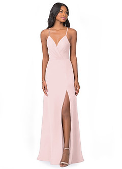 Azazie Everleigh Bridesmaid Dresses Blushing Pink A-Line Sweetheart Pleated Chiffon Dress image1