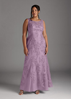 Azazie Whilhelmina vestidos de madre de la novia Vestido de Glicinia de Gasa de Sirena con Encaje image12