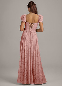 Azazie Aricella Bridesmaid Dresses Rosette A-Line Corset Floral Burnout Dress image5