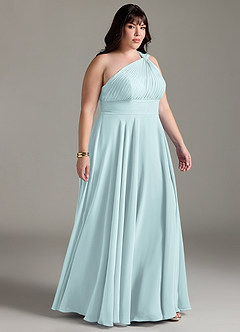 Azazie Charlize Bridesmaid Dresses Mist A-Line One Shoulder Chiffon Dress image10