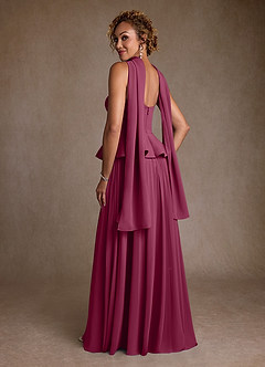 Azazie Josabeth vestidos de madre de la novia Vestido de Mora de Gasa de Corte en A con Plisado image6