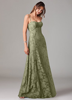 Azazie Valentine Suknie dla druhen Linia A Dekolt w kształcie serca Kwiatowe wypalenie Do ziemi Sukienka image4