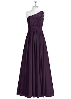Azazie Demi Bridesmaid Dresses Plum A-Line One Shoulder Chiffon Dress image9