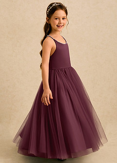 Azazie Aurora Sukienki dla dziewczynek sypiących kwiaty Linia A Ukłon Tiul Długość kostki Sukienka image4