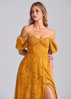 Azazie Mirian Brudtärnklänningar Klä av A-Linje i Blommig Utbrändhet Älskling Halsringning Knäck image2