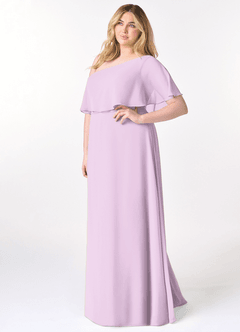 Azazie Lizzy Final Sale Frosted Lilac A-Line One Shoulder Chiffon Dress image10