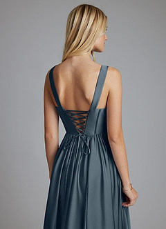 Azazie Delmie Bridesmaid Dresses Twilight A-Line Corset Stretch Satin Dress image3