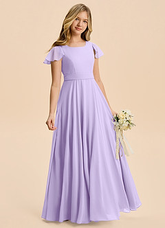 Azazie Cady Junior Lilac A-Line Pleated Chiffon Dress image3