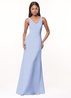 Azazie Nala At-home Try On Dresses Agave A-Line Pleated Chiffon Dress image1