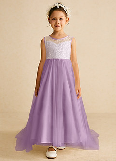 Azazie Tay Flower Girl Dresses Wisteria A-Line Sequins Tulle Dress image1