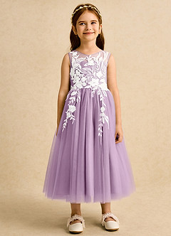 Azazie Sundae Flower Girl Dresses Wisteria Ball-Gown Lace Dress image7