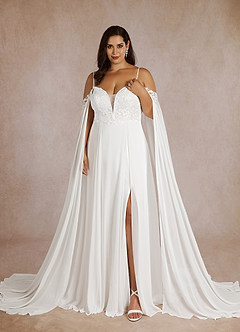 Azazie Nova Wedding Dresses Diamond White A-Line Sequins Chiffon Dress image12