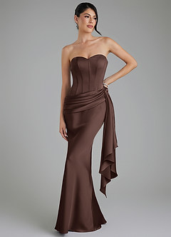 Azazie Draya Bridesmaid Dresses Ganache Mermaid Strapless Stretch Satin Dress image1
