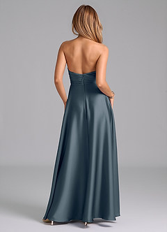 Azazie Tessie Bridesmaid Dresses Twilight A-Line Pleated Stretch Satin Dress image2