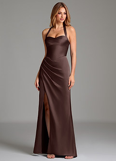 Azazie Serenity Bridesmaid Dresses Ganache Mermaid Sweetheart Neckline Stretch Satin Dress image4