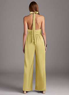 Azazie Oli Robes de demoiselle d'honneur Combinaison en Satin extensible Plissée Sorbet Citron image2