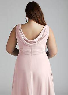 Azazie Karina Brautjungfernkleider A-Linie Plissee Chiffon Kleid Zartrosa image10